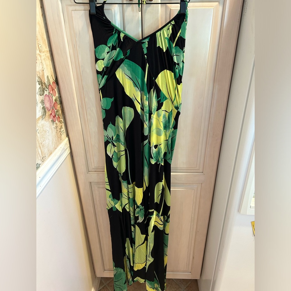 White House black market Tie-Neck Halter Maxi Dress Size 14 NWT